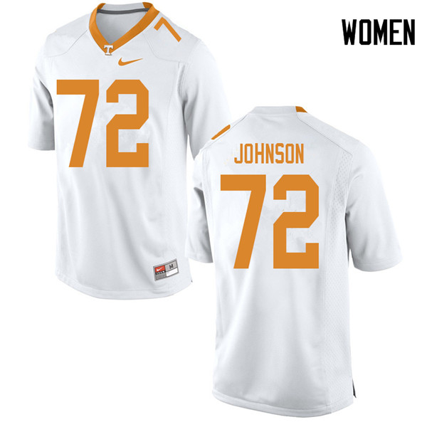 Women #72 Jahmir Johnson Tennessee Volunteers College Football Jerseys Sale-White